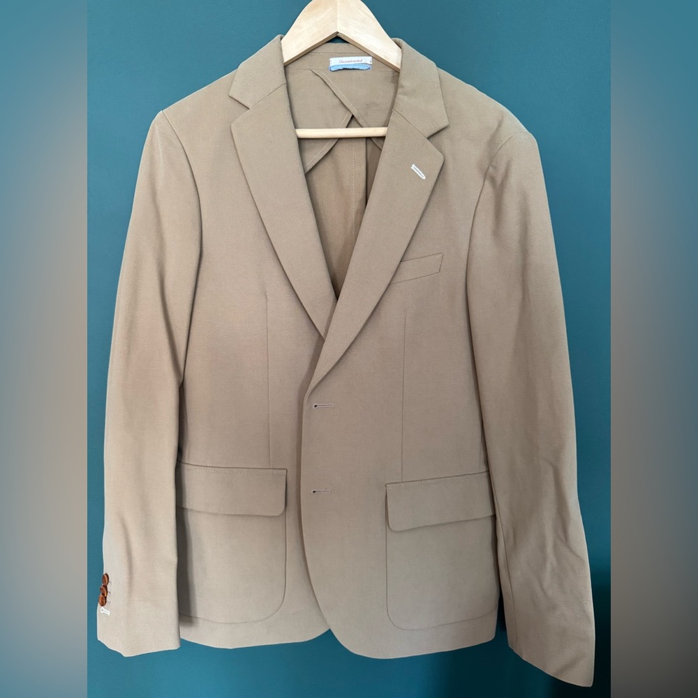 Gant Tan Sport Coat Canvas Lightweight Blazer US 38 NWT